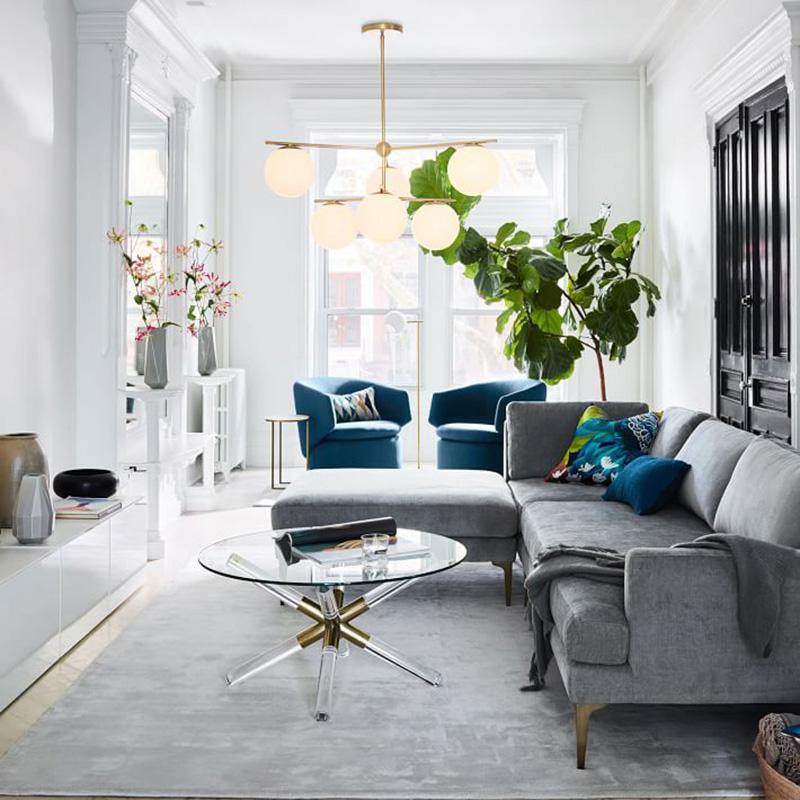 Lustra Kronleuchter Kugel & Stiel Modern Gold LED-Letslighting