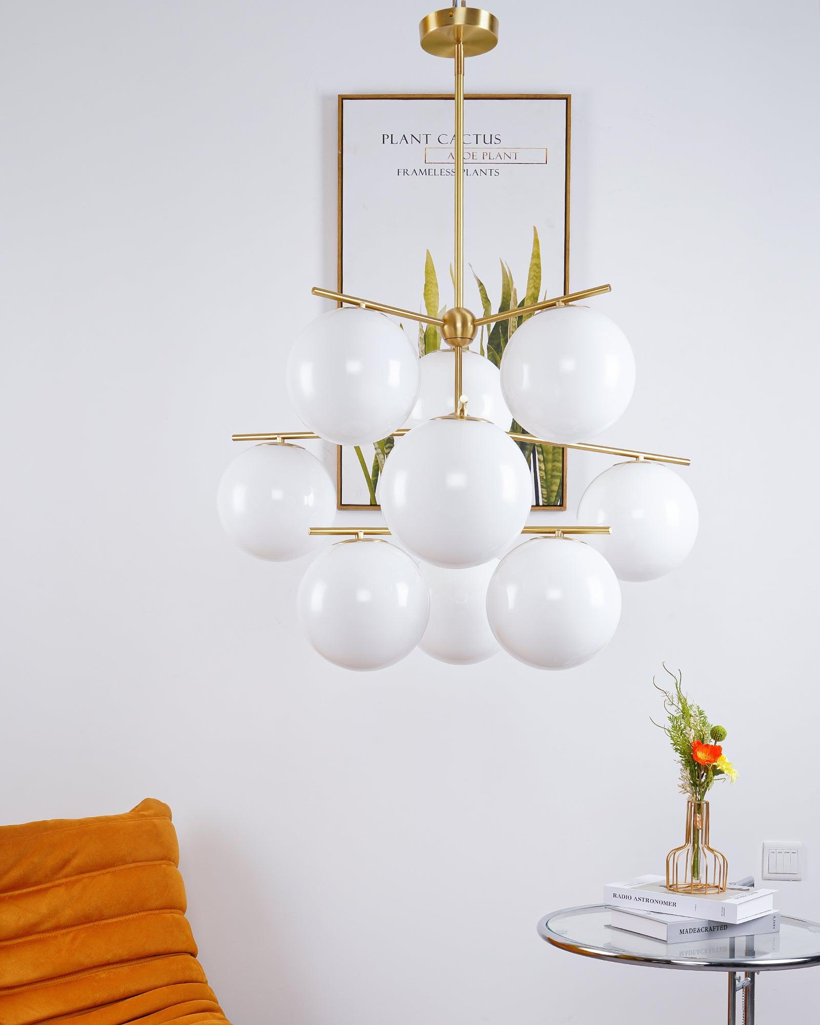 Lustra Kronleuchter Kugel & Stiel Modern Gold LED-Letslighting
