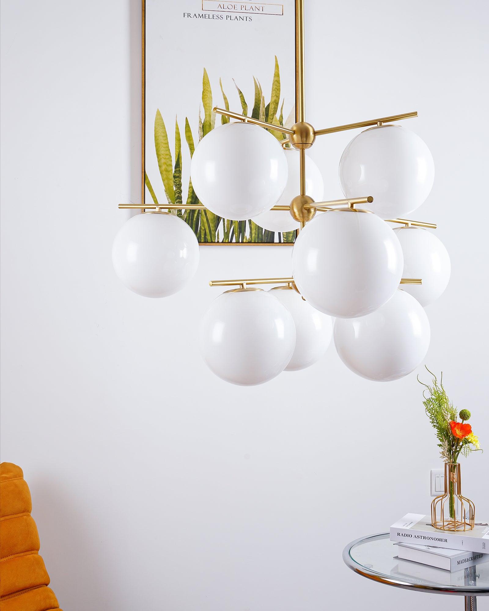 Lustra Kronleuchter Kugel & Stiel Modern Gold LED-Letslighting