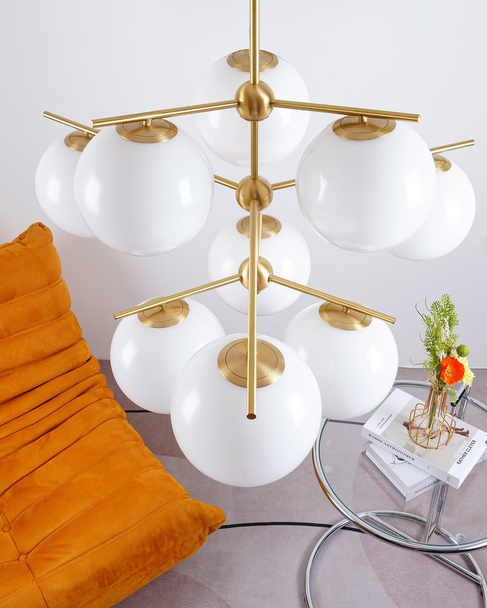 Lustra Kronleuchter Kugel & Stiel Modern Gold LED-Letslighting