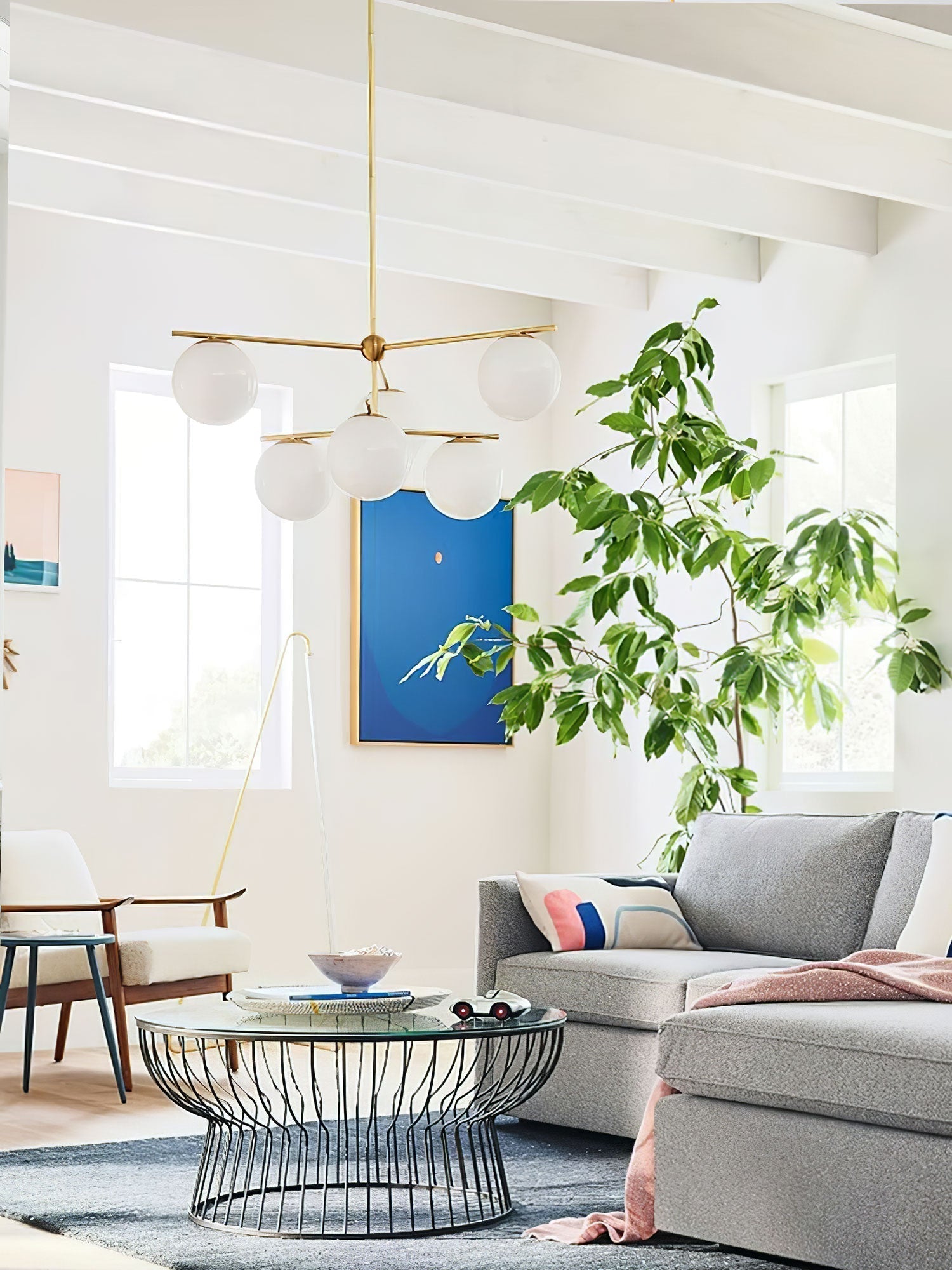 Lustra Kronleuchter Kugel & Stiel Modern Gold LED-Letslighting