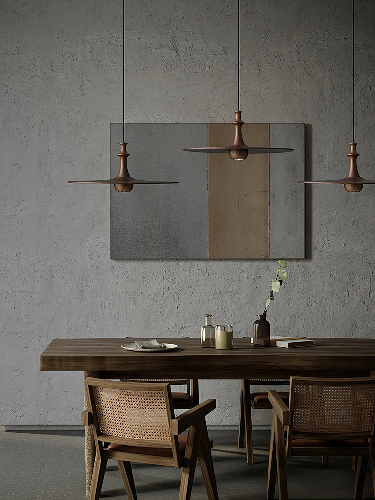 Syrinyra Skulptural Holz Scheibe Pendelleuchte Leuchte-Letslighting