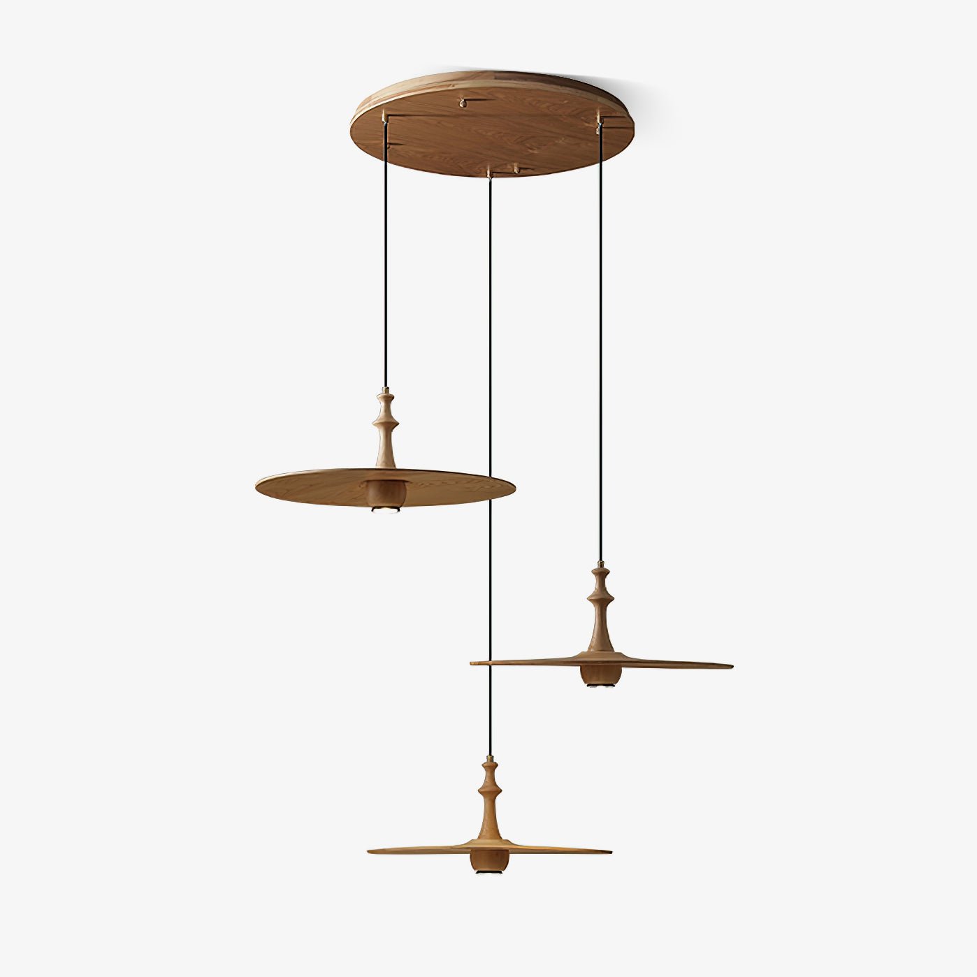 Syrinyra Skulptural Holz Scheibe Pendelleuchte Leuchte-Letslighting