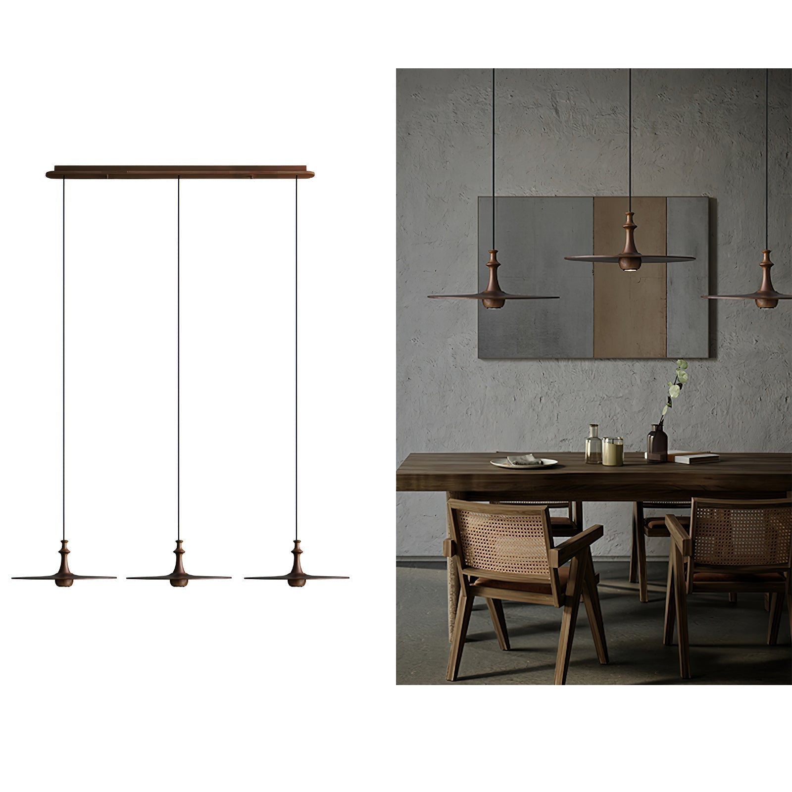 Syrinyra Skulptural Holz Scheibe Pendelleuchte Leuchte-Letslighting
