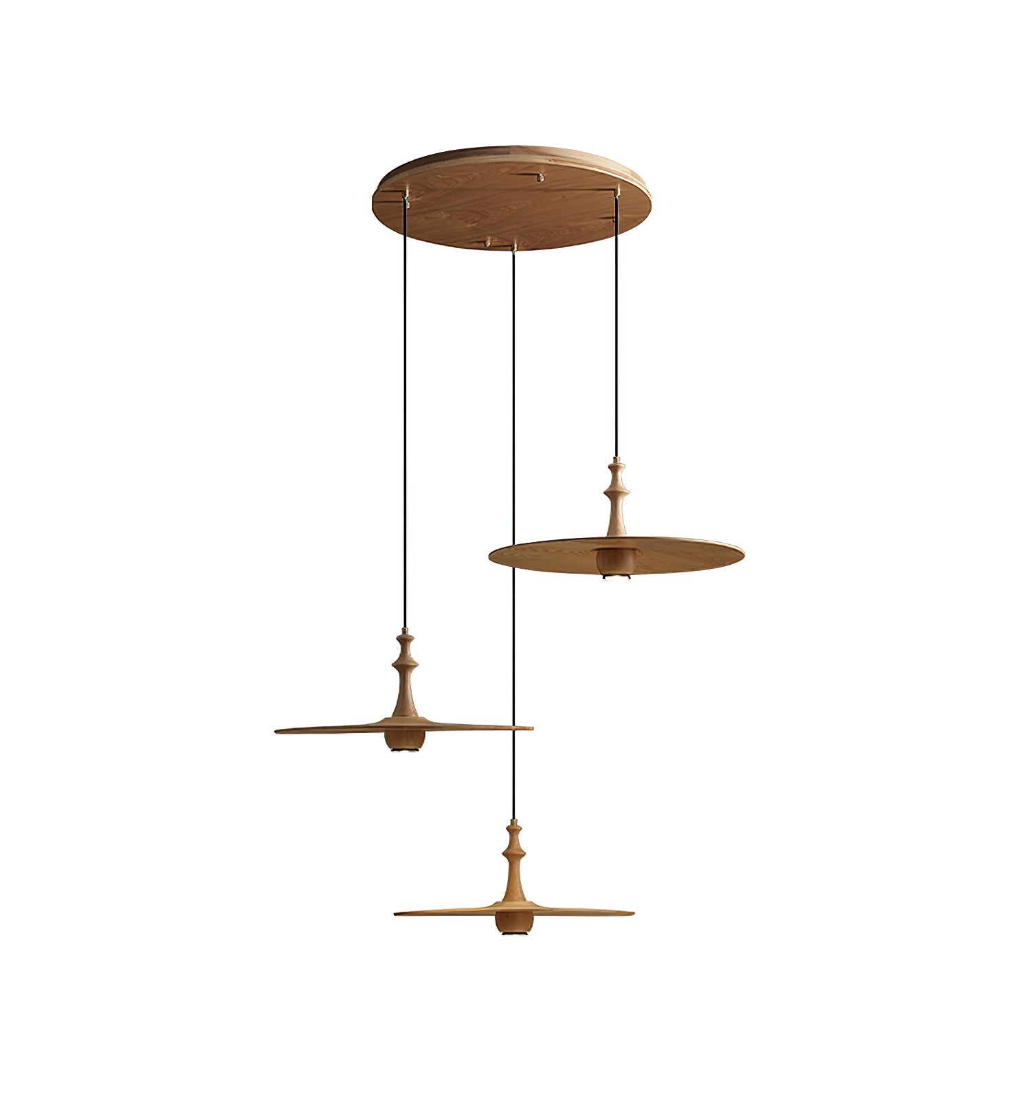Syrinyra Skulptural Holz Scheibe Pendelleuchte Leuchte-Letslighting