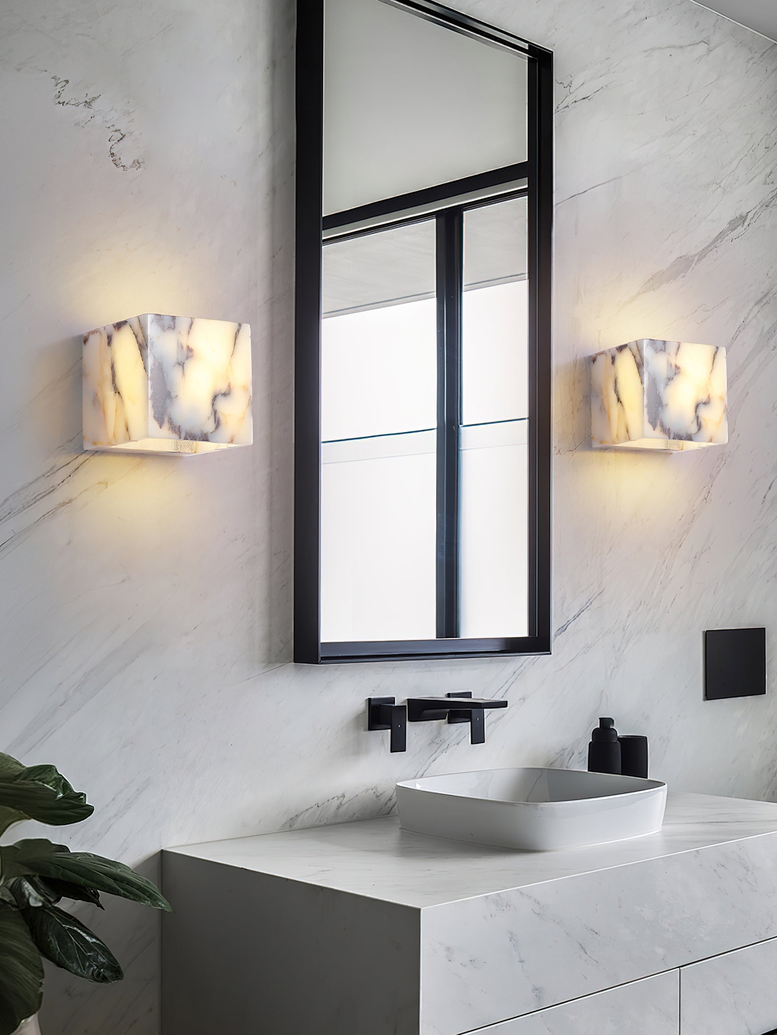 Illaee Quadrat Marmor Wandleuchte-Letslighting