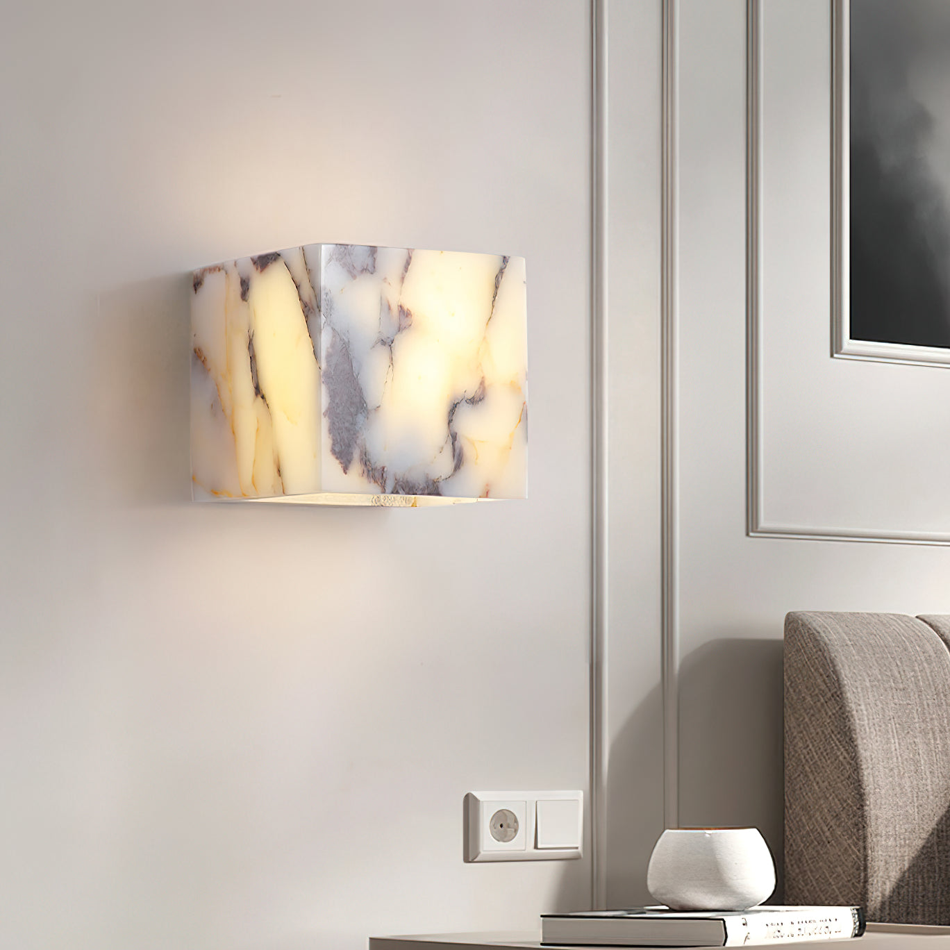 Illaee Quadrat Marmor Wandleuchte-Letslighting