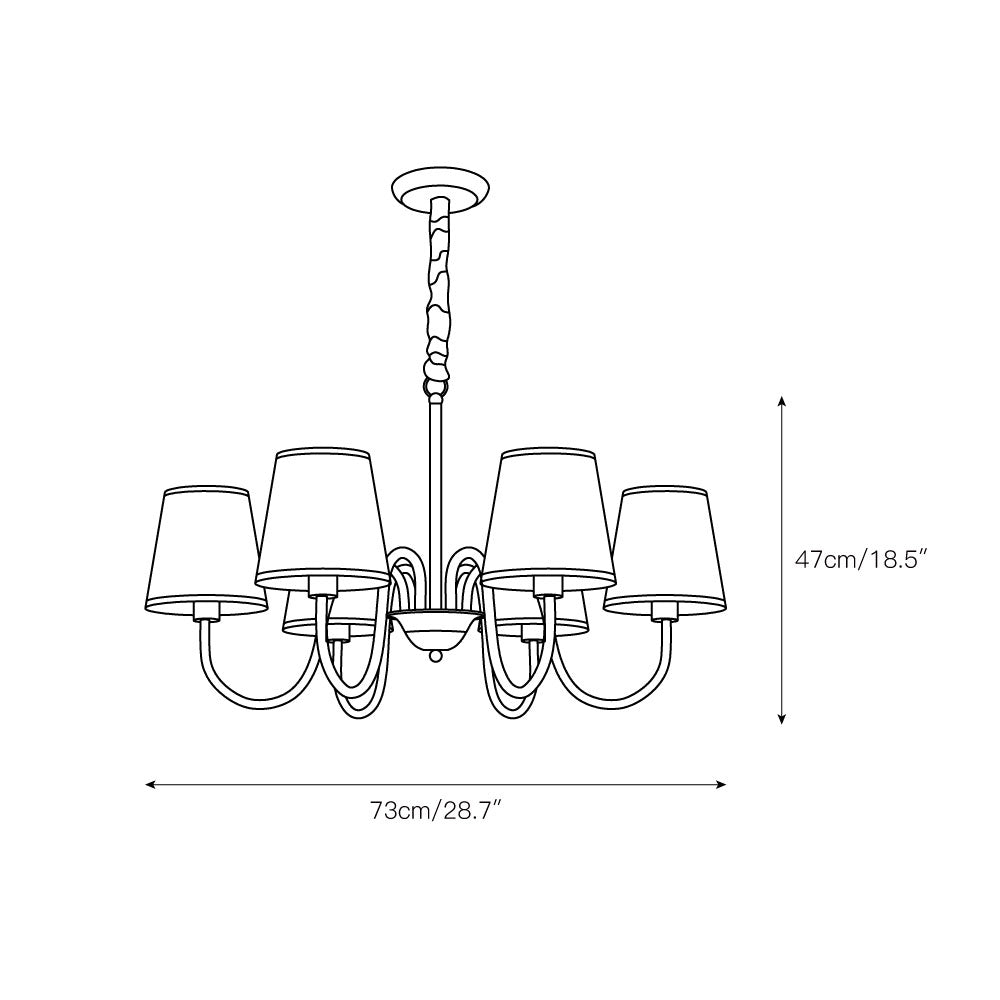 Aged Traditional Stacey Fabric Chandelier - Letslighting