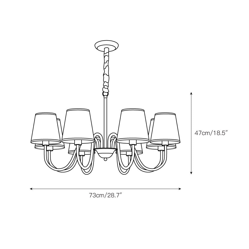 Aged Traditional Stacey Fabric Chandelier - Letslighting