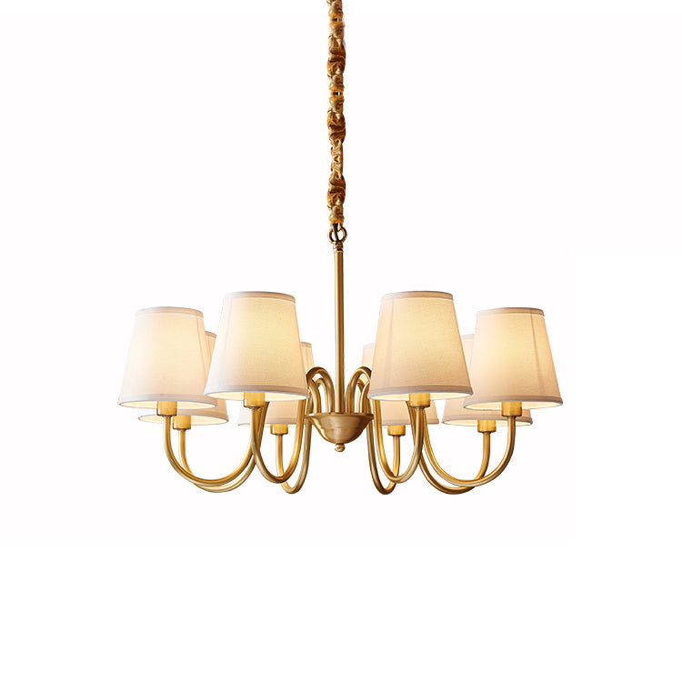 Aged Traditional Stacey Fabric Chandelier - Letslighting