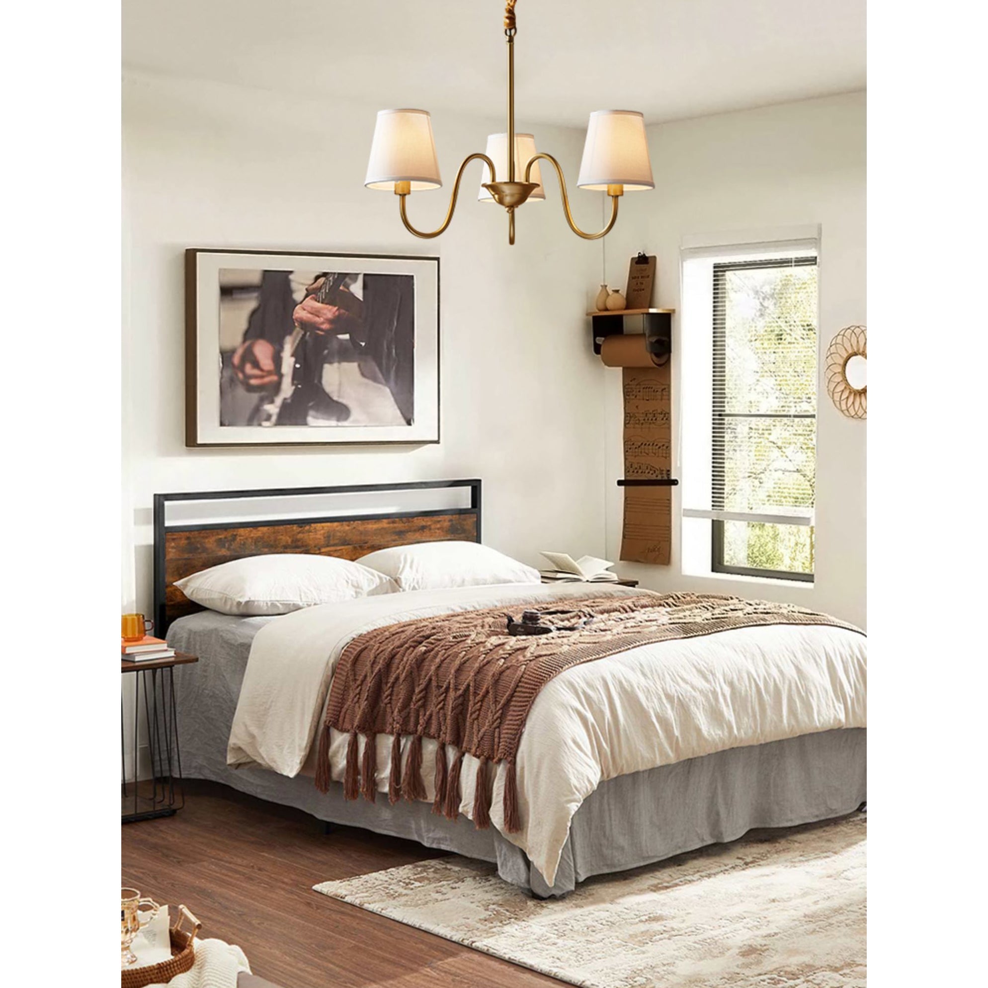 Aged Traditional Stacey Fabric Chandelier - Letslighting