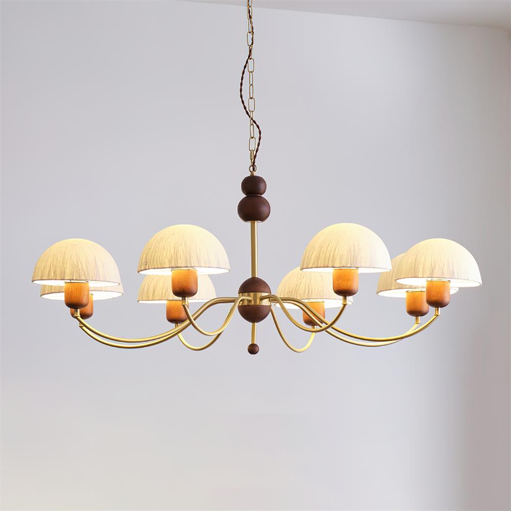 Elviana Metall Holz Gold Elegant Kronleuchter-Letslighting