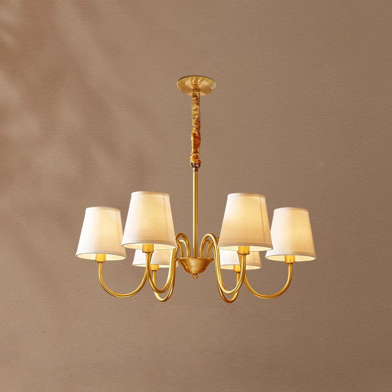 Aged Traditional Stacey Fabric Chandelier - Letslighting