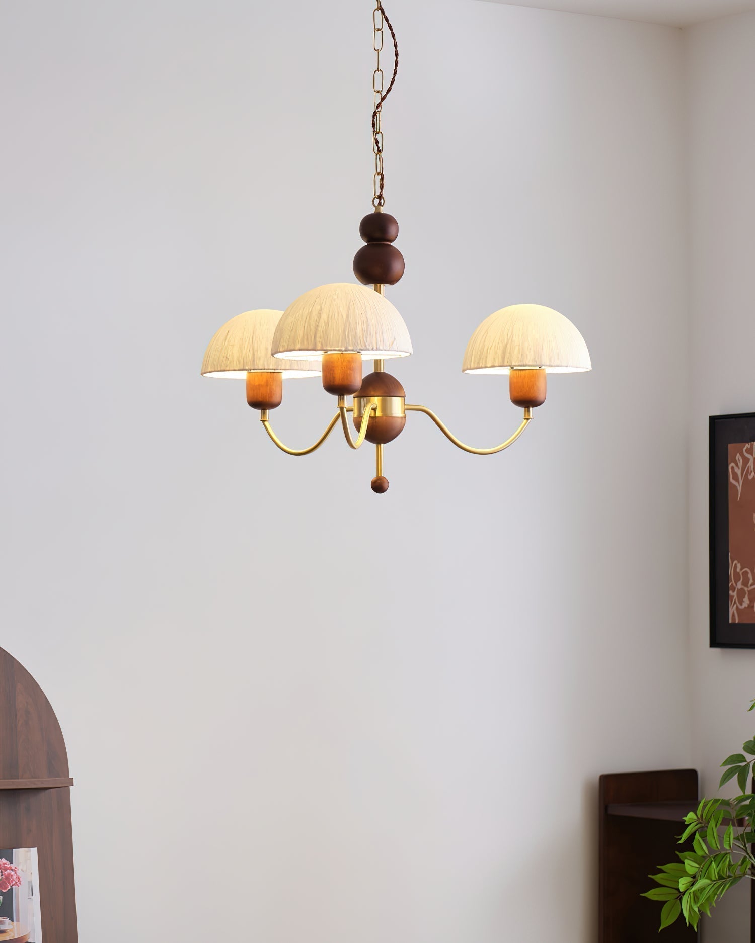 Elviana Metall Holz Gold Elegant Kronleuchter-Letslighting