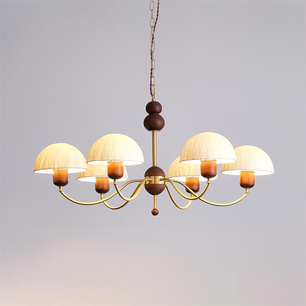 Elviana Metall Holz Gold Elegant Kronleuchter-Letslighting