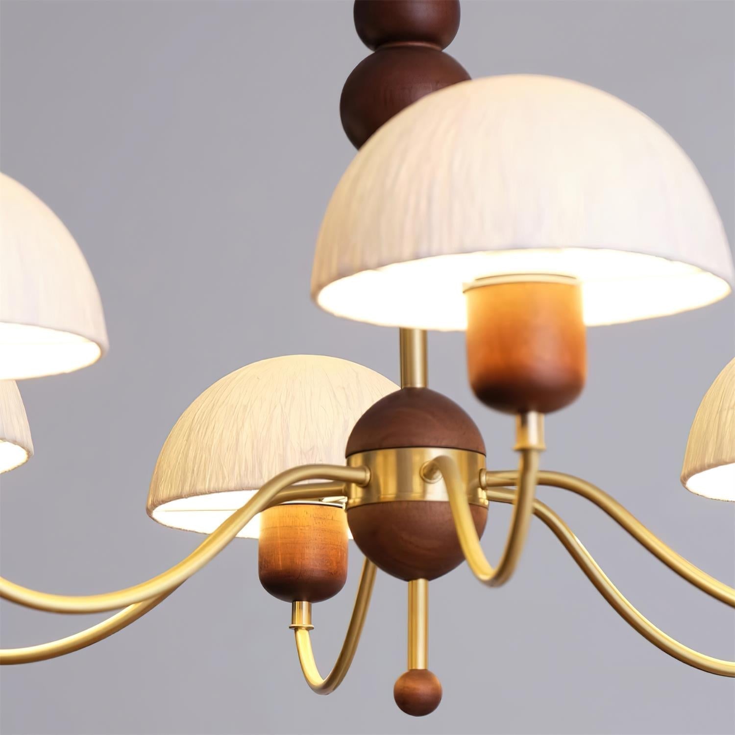 Elviana Metall Holz Gold Elegant Kronleuchter-Letslighting