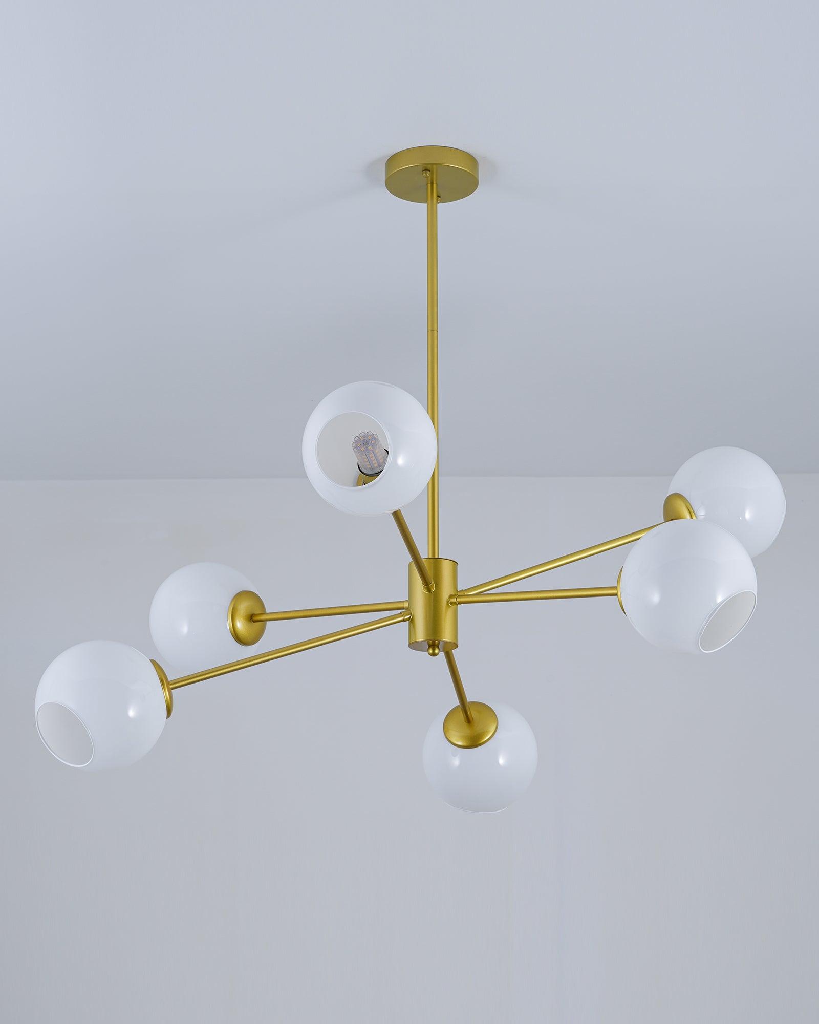 Solara Kronleuchter Gestaffelt Glas 6-Licht-Letslighting