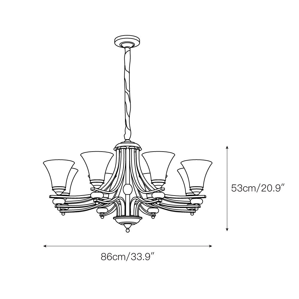 Cizorila Postmoderner Luxus Messing Glas Kronleuchter-Letslighting