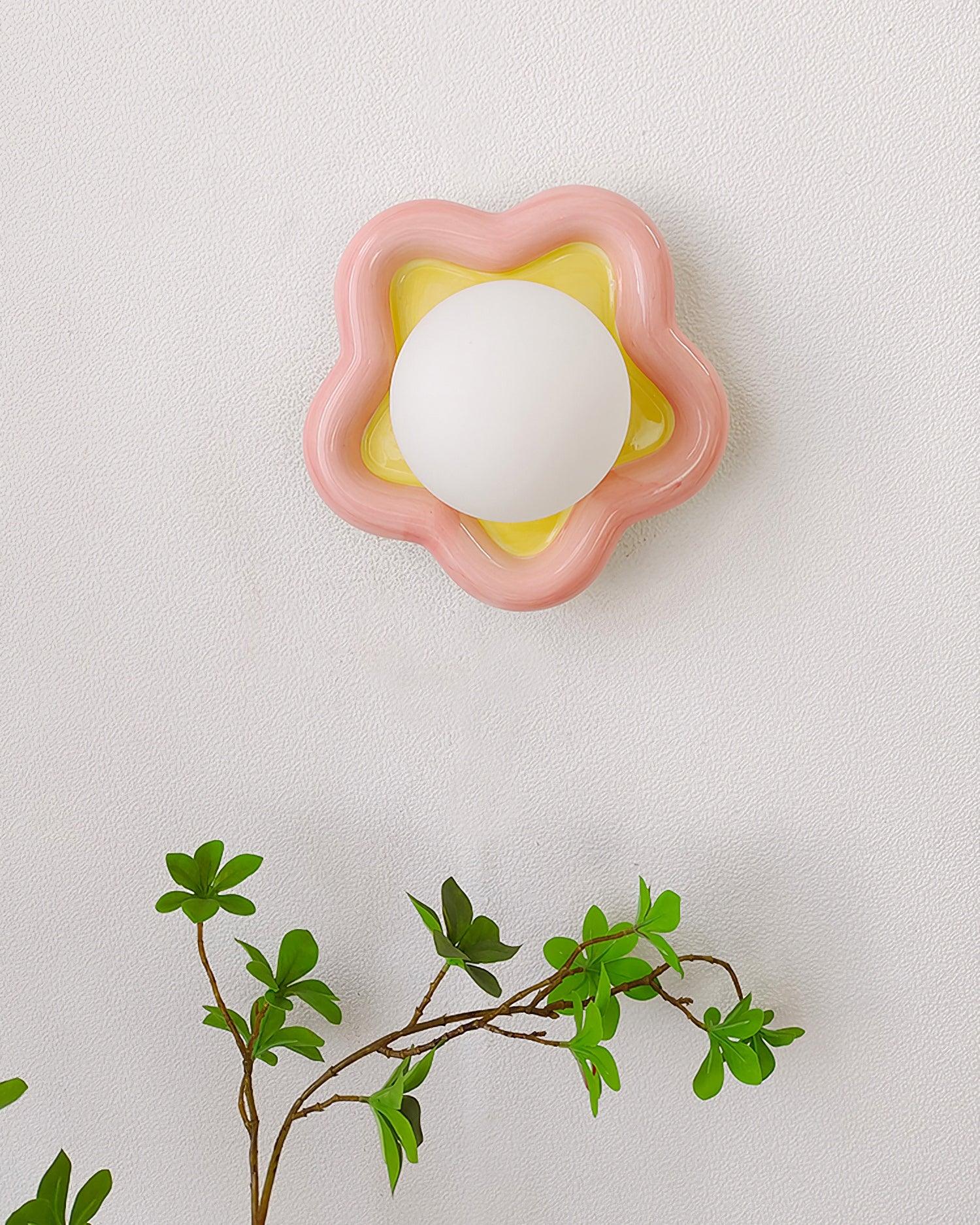 Petani Rosa Gelbe Blumen-Wandleuchte-Letslighting