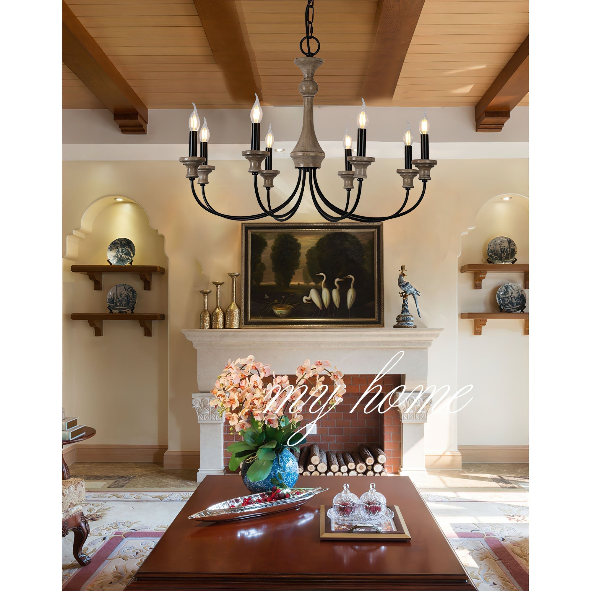 Zatheora Vintage Kronleuchter aus Holz-Letslighting