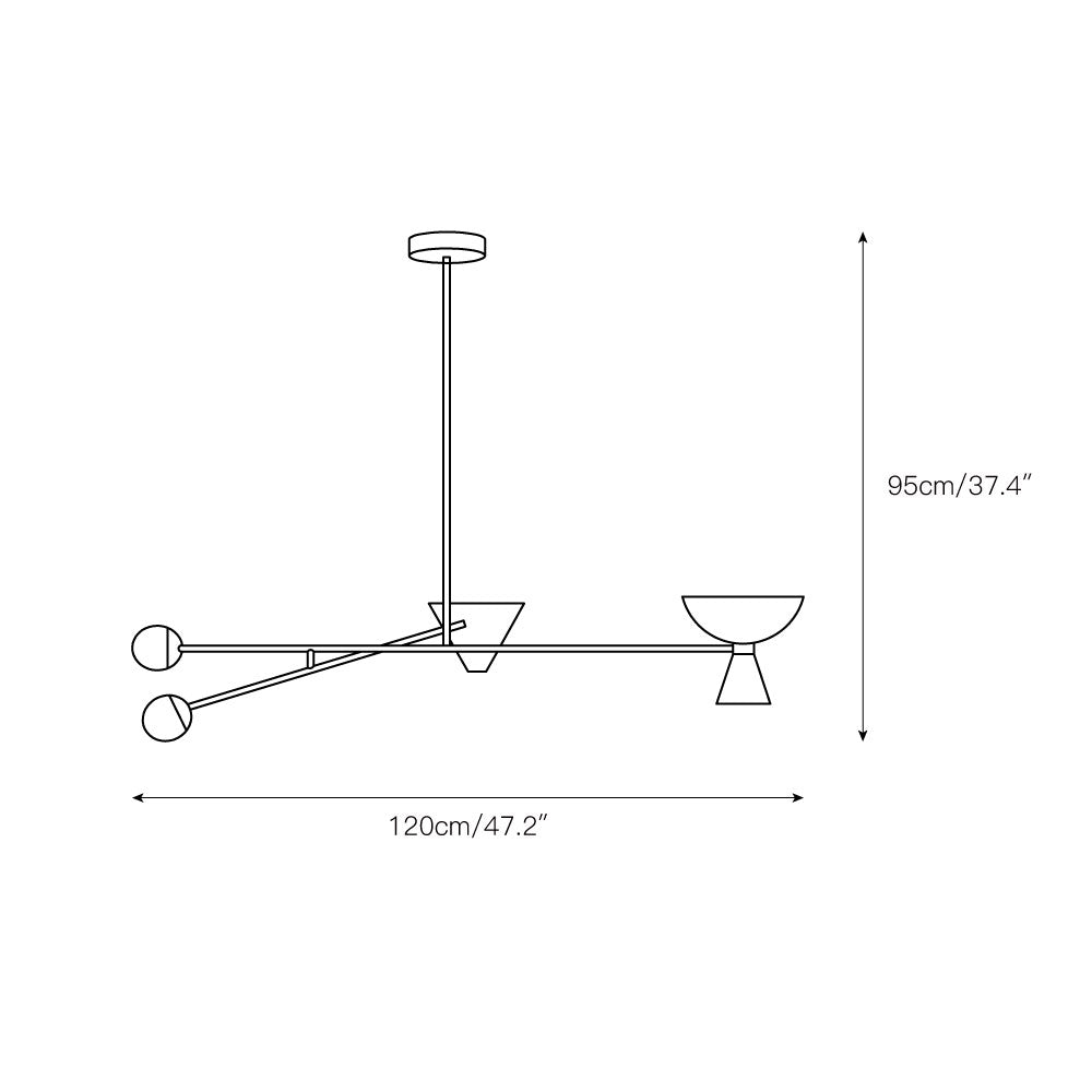Comareth Messing Glas Luxus Mehrlicht Pendelleuchte-Letslighting