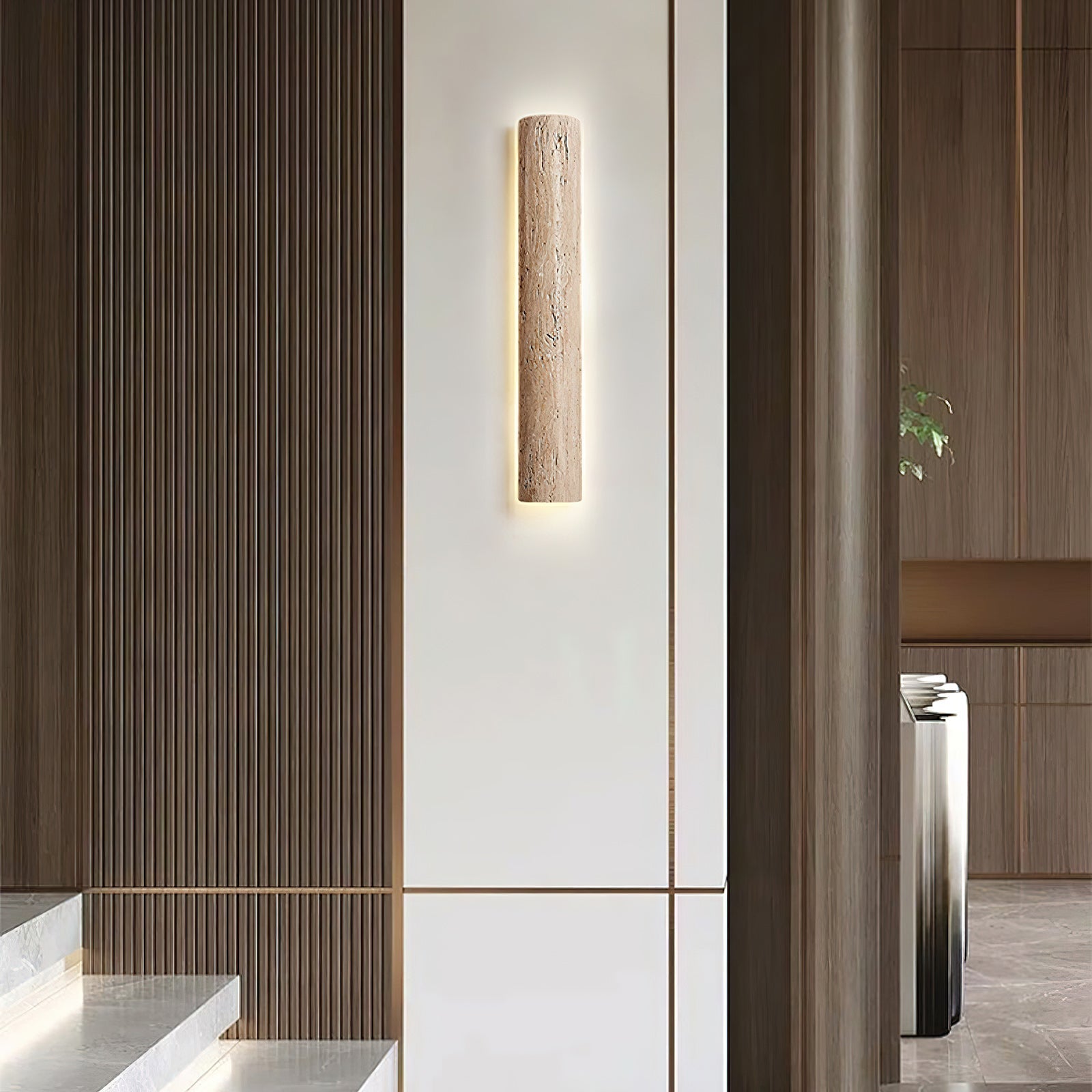 Zemara Modern Minimalist Lange Travertine Wall Sconce Wall Lamp - Letslighting