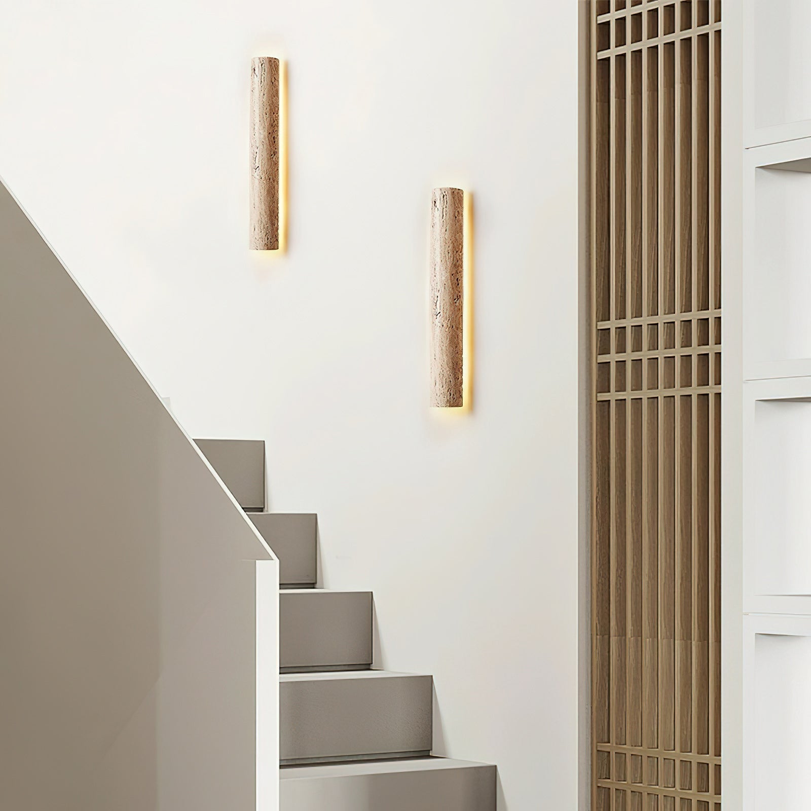 Zemara Modern Minimalist Lange Travertine Wall Sconce Wall Lamp - Letslighting