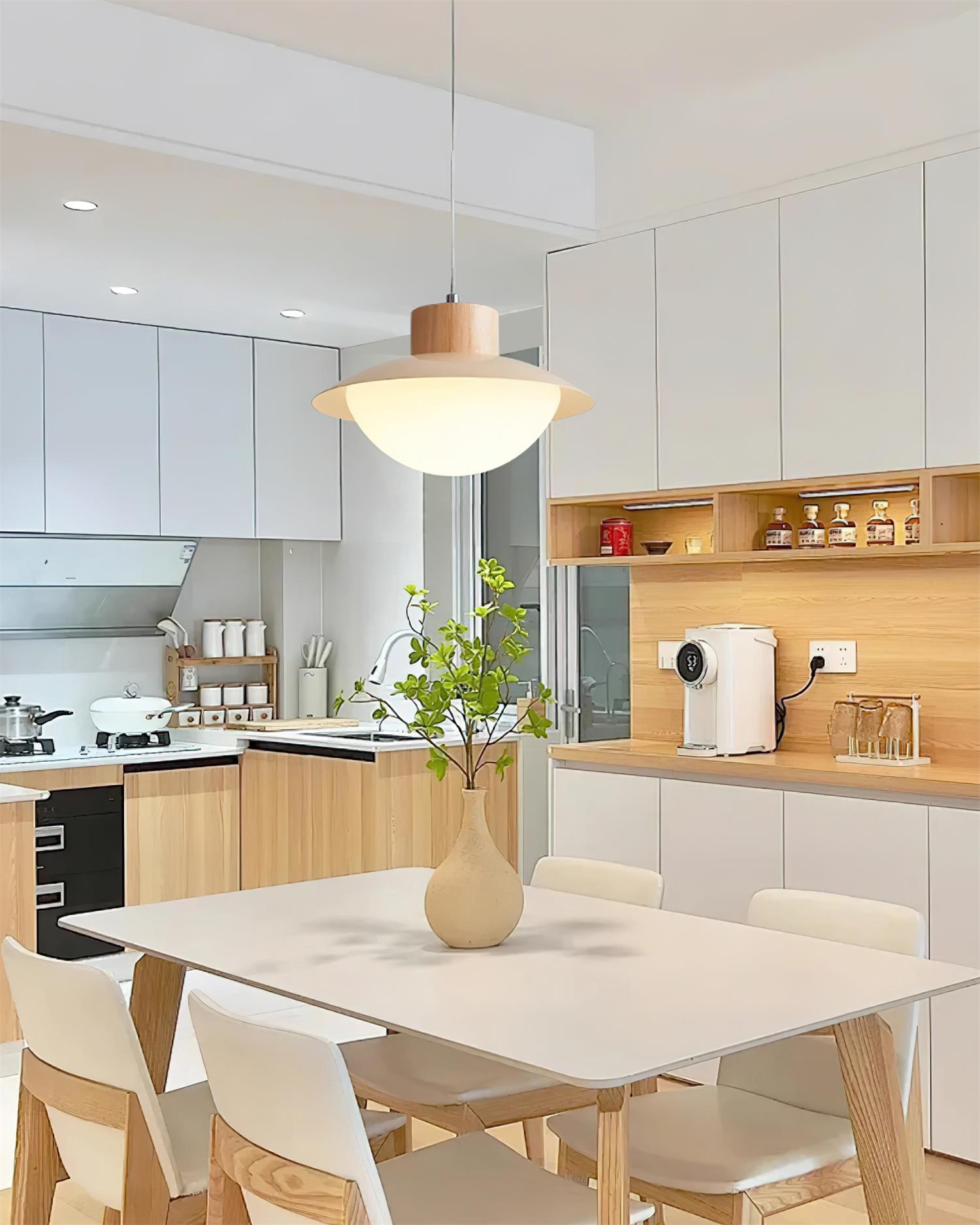 Sage Minimalistische Holz-PE-Pendelleuchte-Letslighting