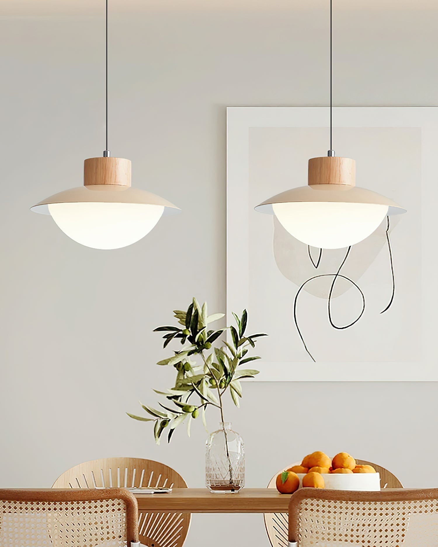 Sage Minimalistische Holz-PE-Pendelleuchte-Letslighting
