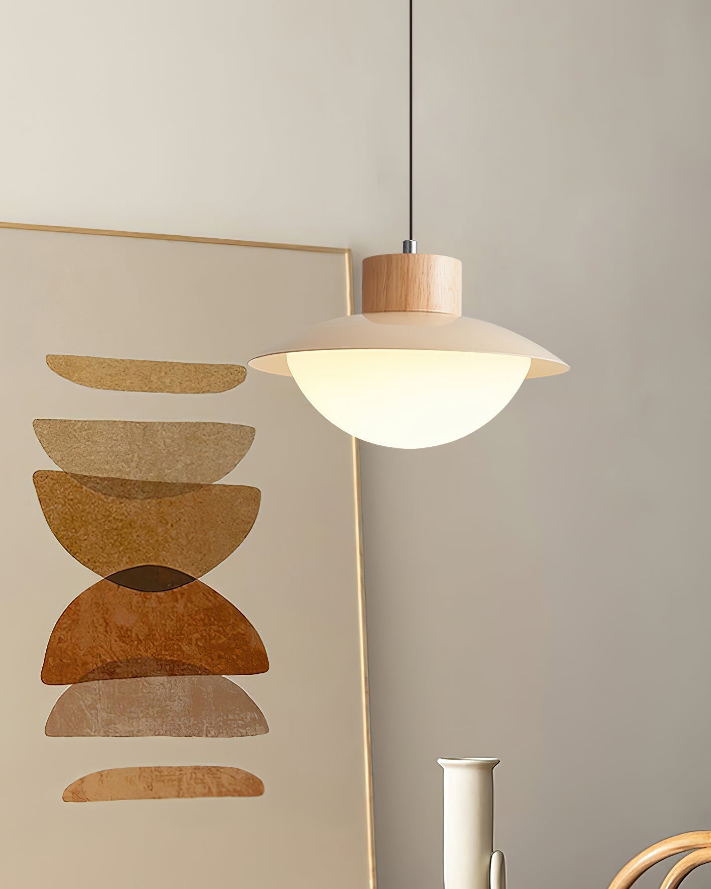 Sage Minimalistische Holz-PE-Pendelleuchte-Letslighting