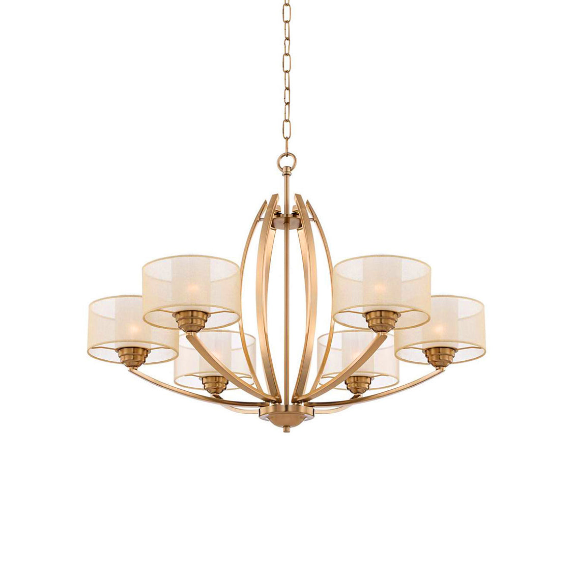 Lyvelus Postmoderner Luxus Messing Stoff Kronleuchter-Letslighting