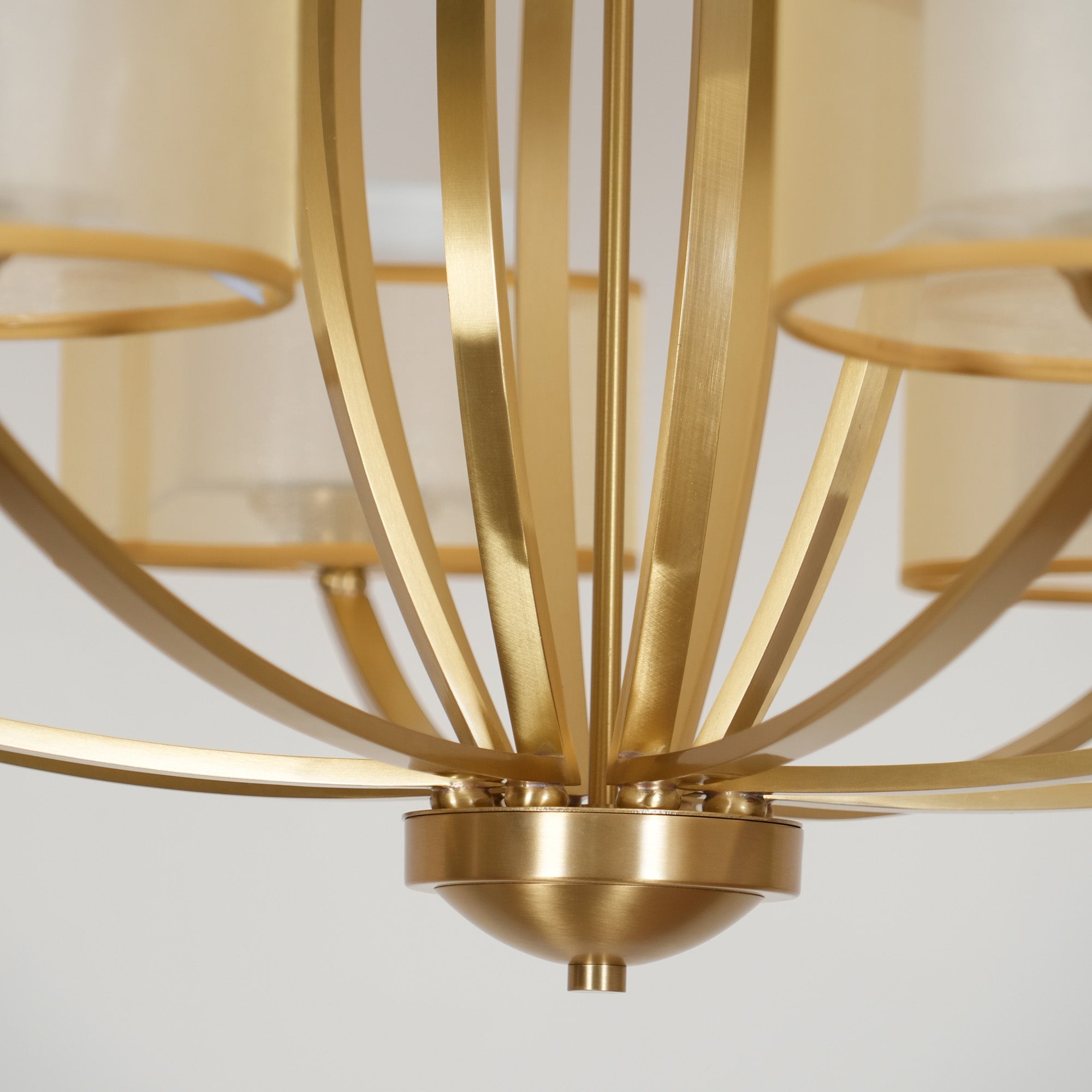 Lyvelus Postmoderner Luxus Messing Stoff Kronleuchter-Letslighting