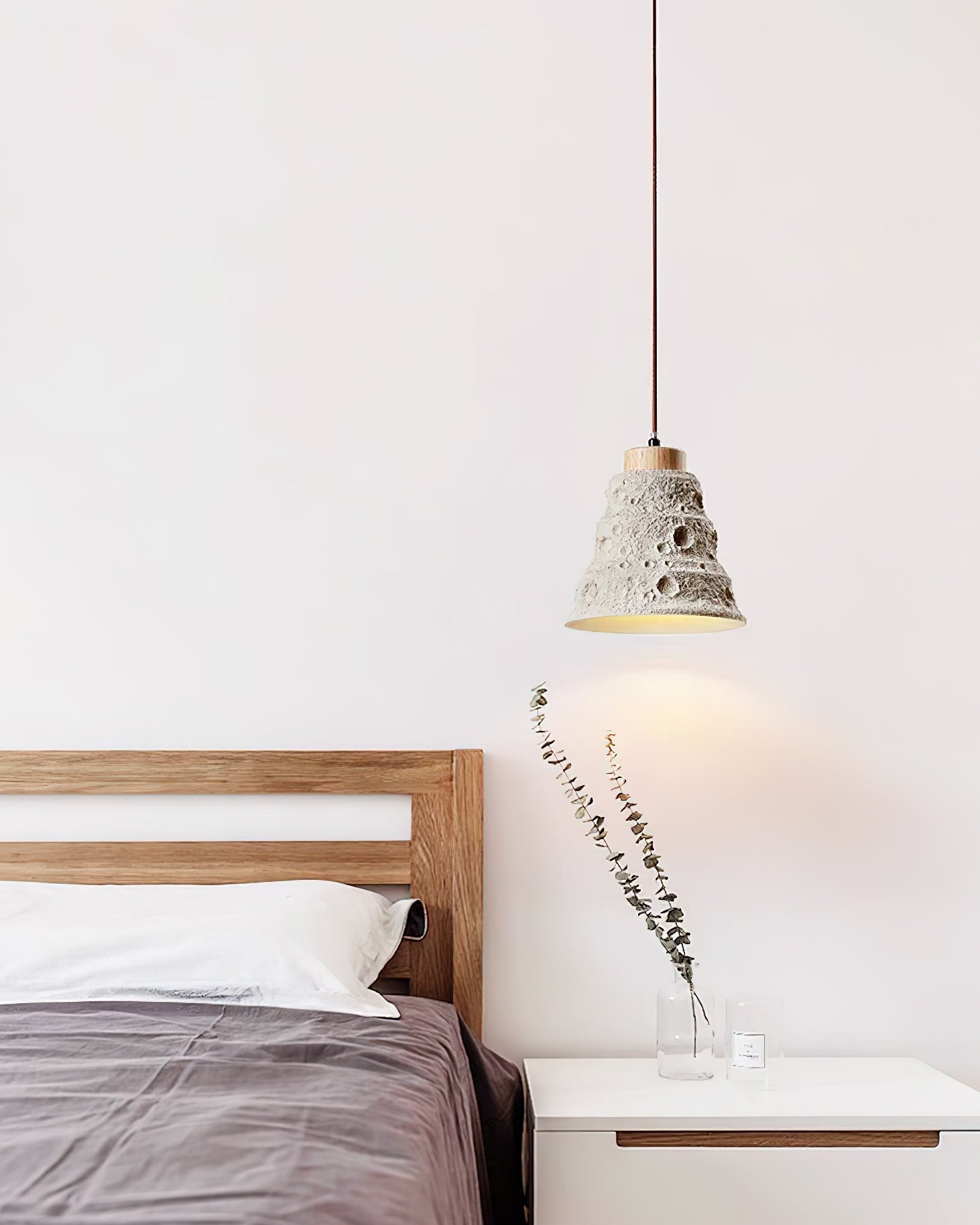Ilphaeth Nordic Art Bell Stone Wood Pendelleuchte-Letslighting