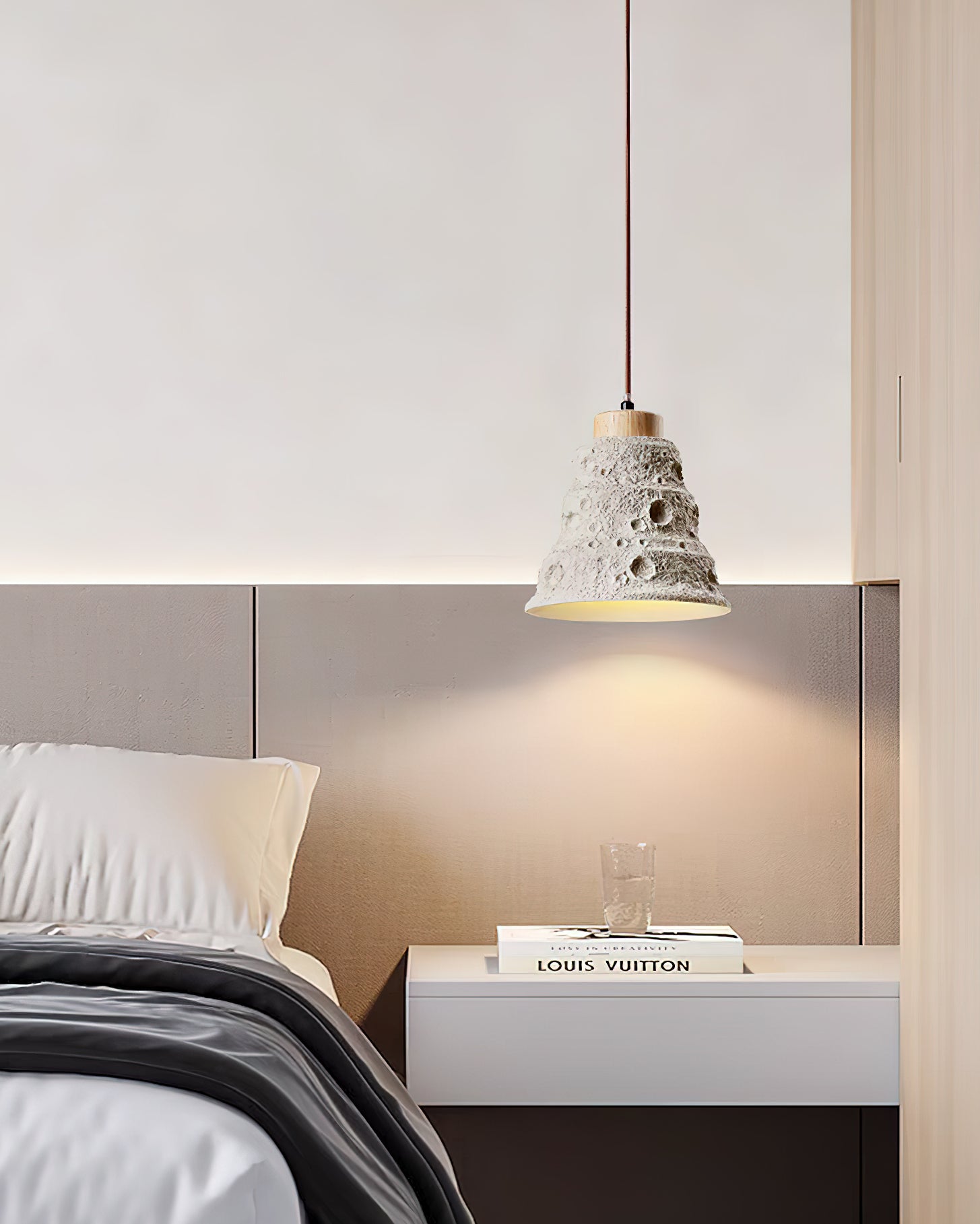 Ilphaeth Nordic Art Bell Stone Wood Pendelleuchte-Letslighting