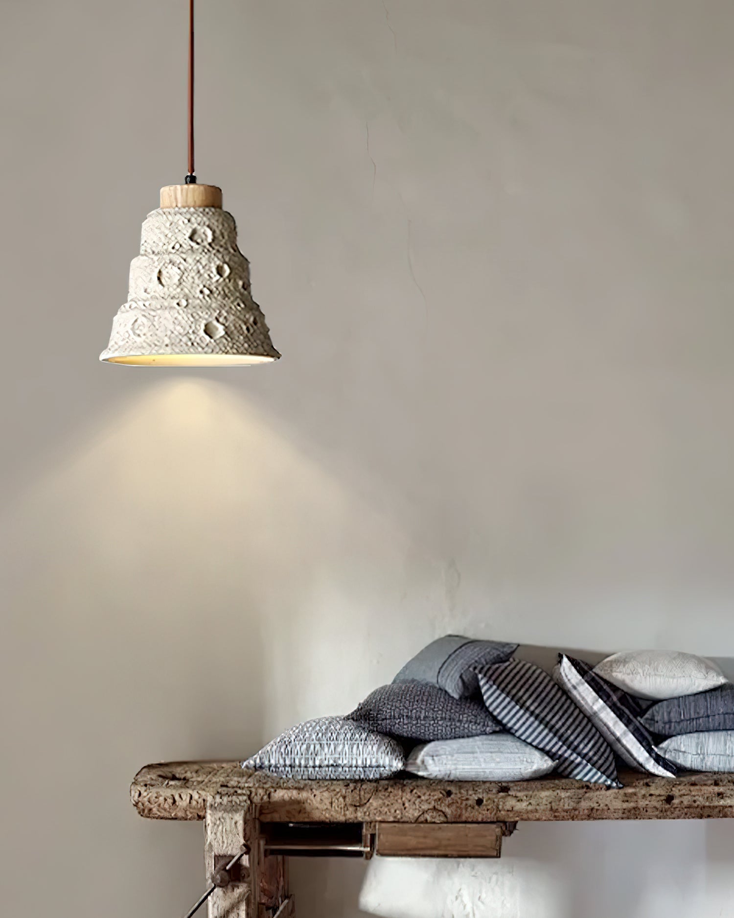 Ilphaeth Nordic Art Bell Stone Wood Pendelleuchte-Letslighting