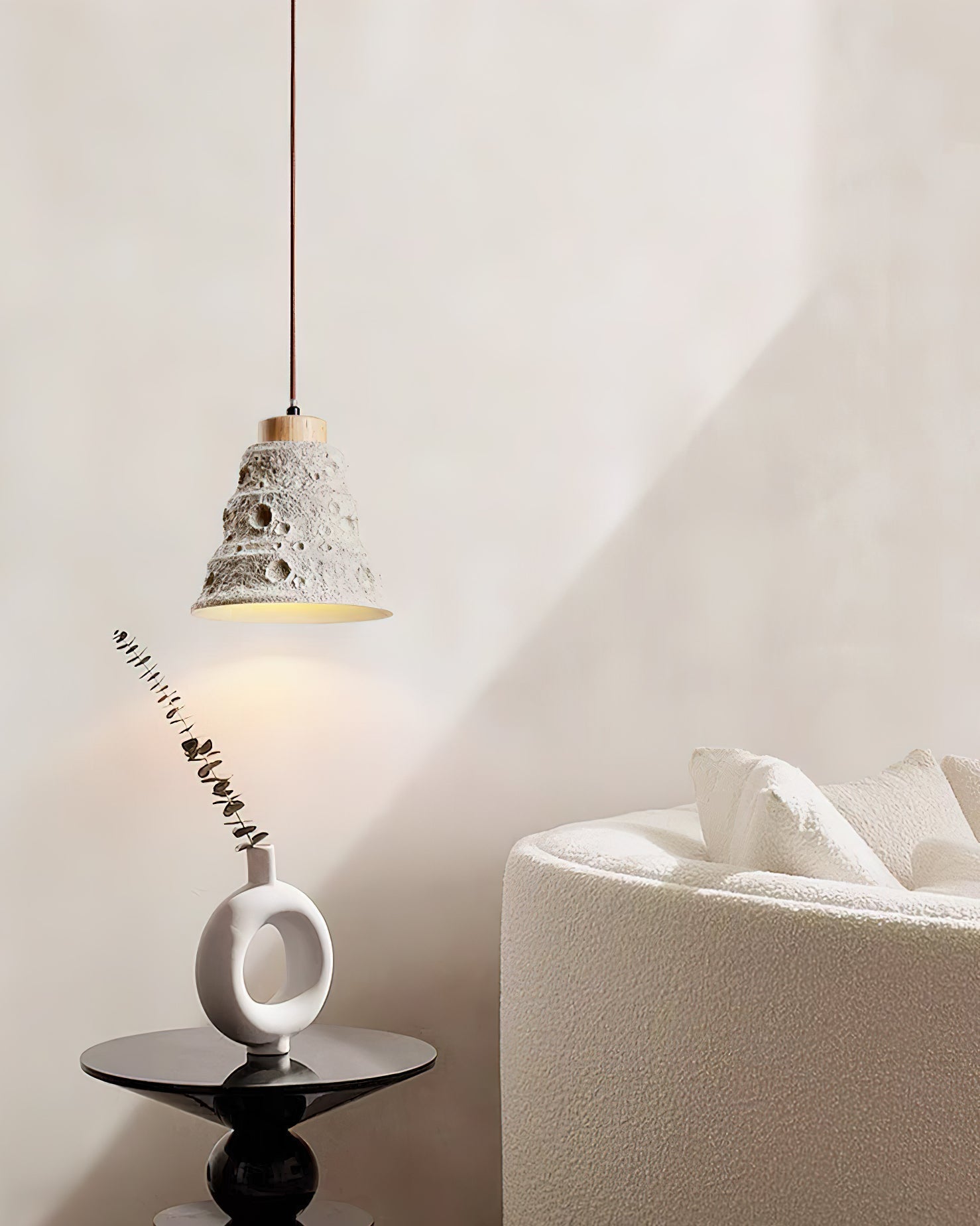 Ilphaeth Nordic Art Bell Stone Wood Pendelleuchte-Letslighting