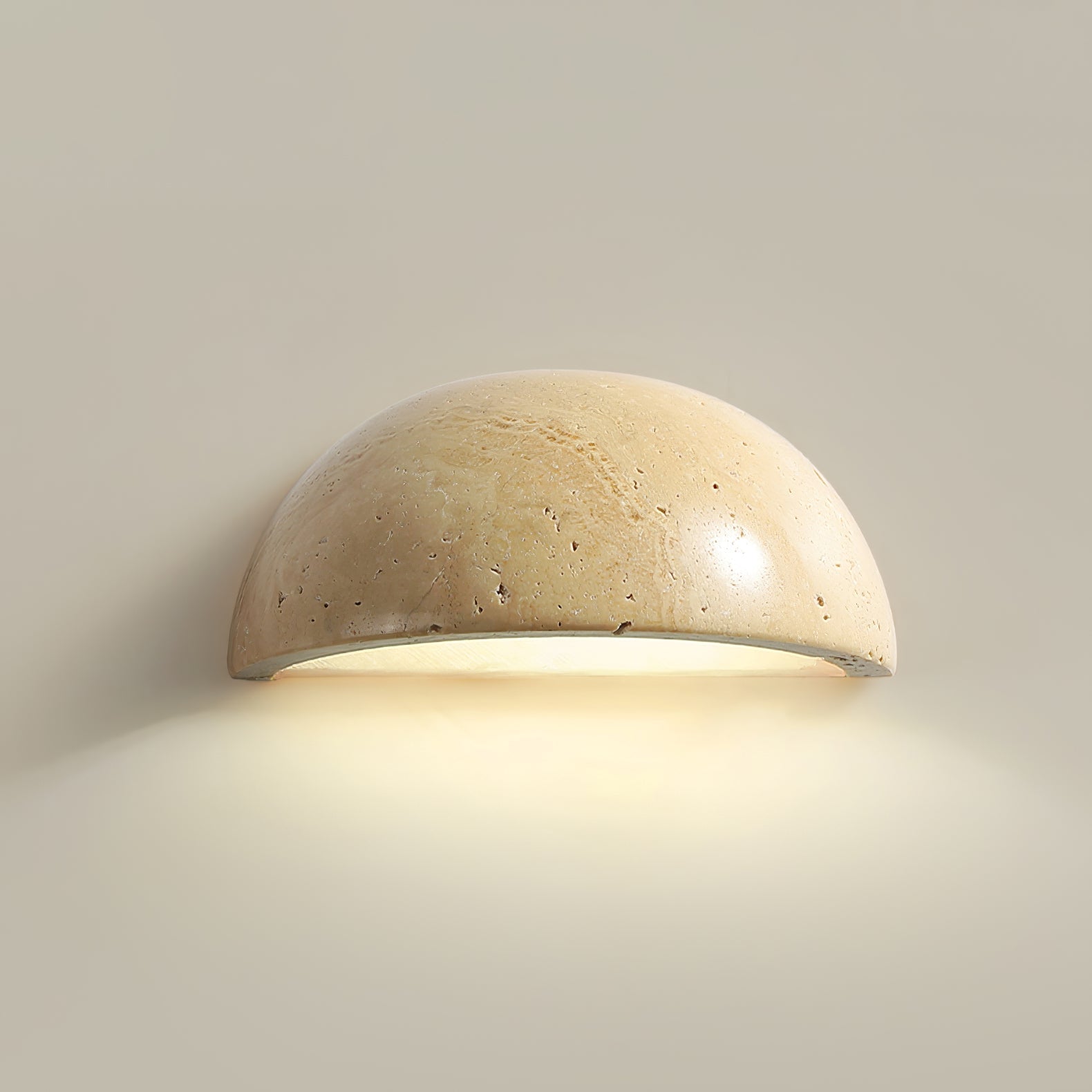 Vethayra Half-Dome Travertine Wall Light - Neutralighting