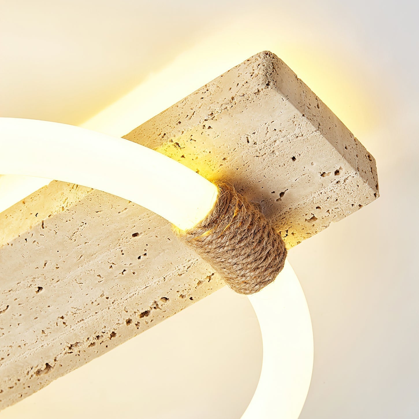 Elmaryra Ringed Travertine Wall Light - Neutralighting