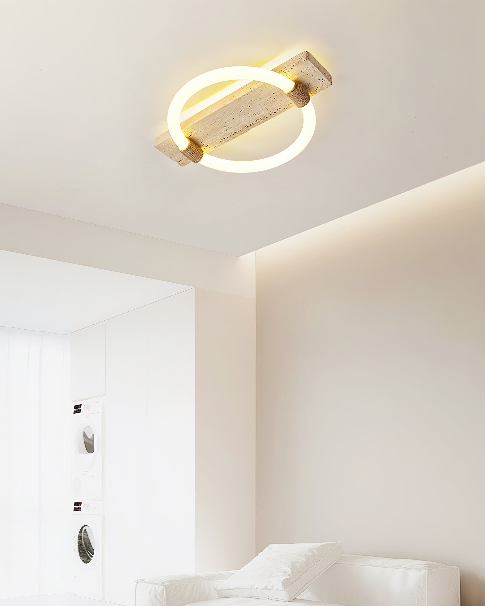 Elmaryra Ringed Travertine Wall Light - Neutralighting