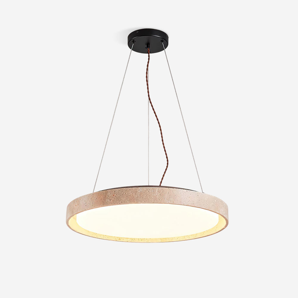 Ritta Pendant Light Travertine Ring - Letslighting