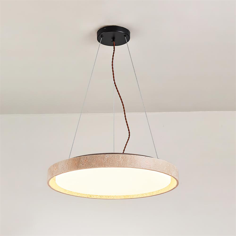 Ritta Pendant Light Travertine Ring - Letslighting