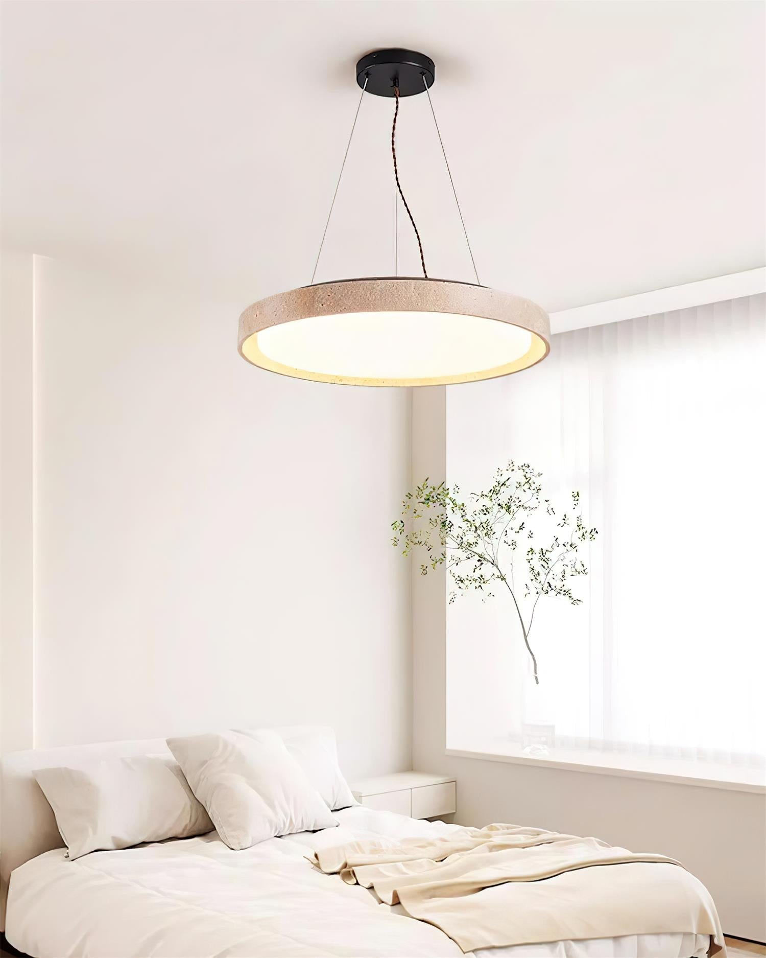 Ritta Pendant Light Travertine Ring - Letslighting
