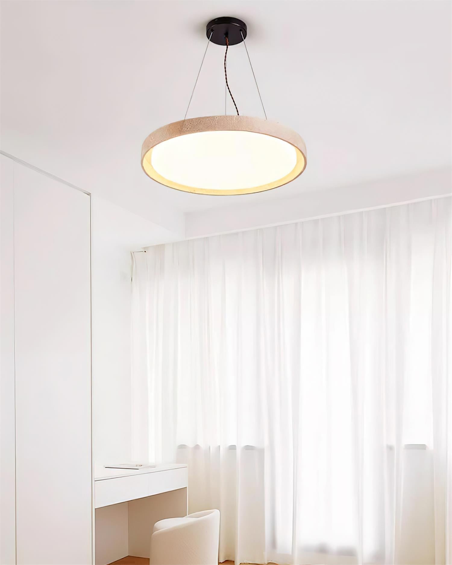 Ritta Pendant Light Travertine Ring - Letslighting