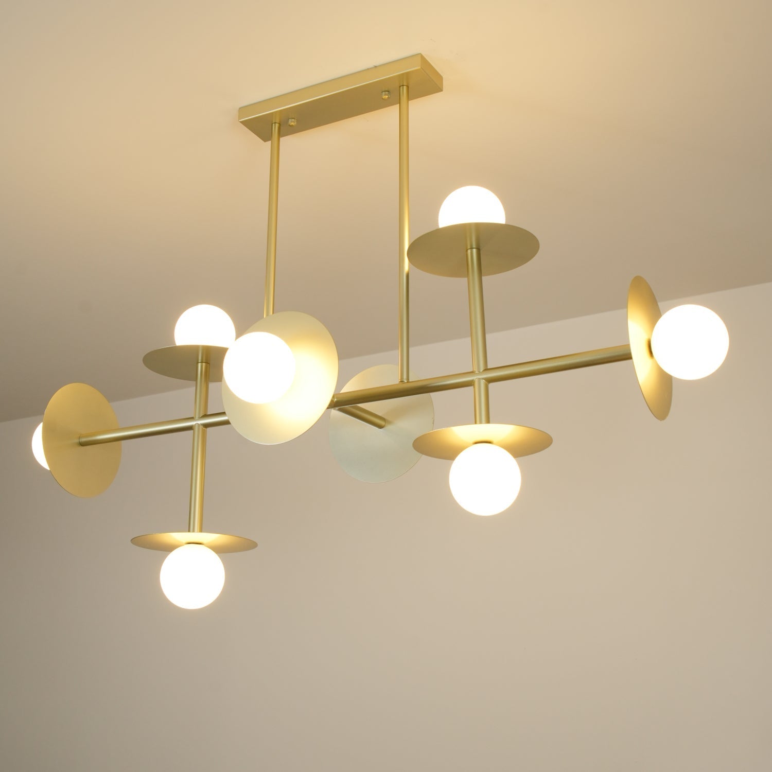 Lustra Strada Kronleuchter Messing Glas Geometrisch-Letslighting
