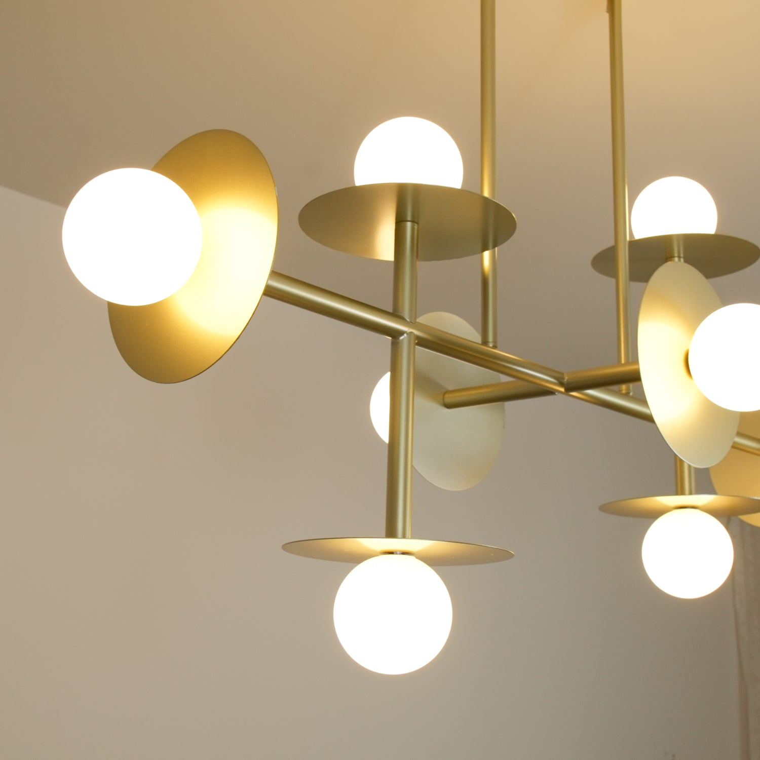 Lustra Strada Kronleuchter Messing Glas Geometrisch-Letslighting