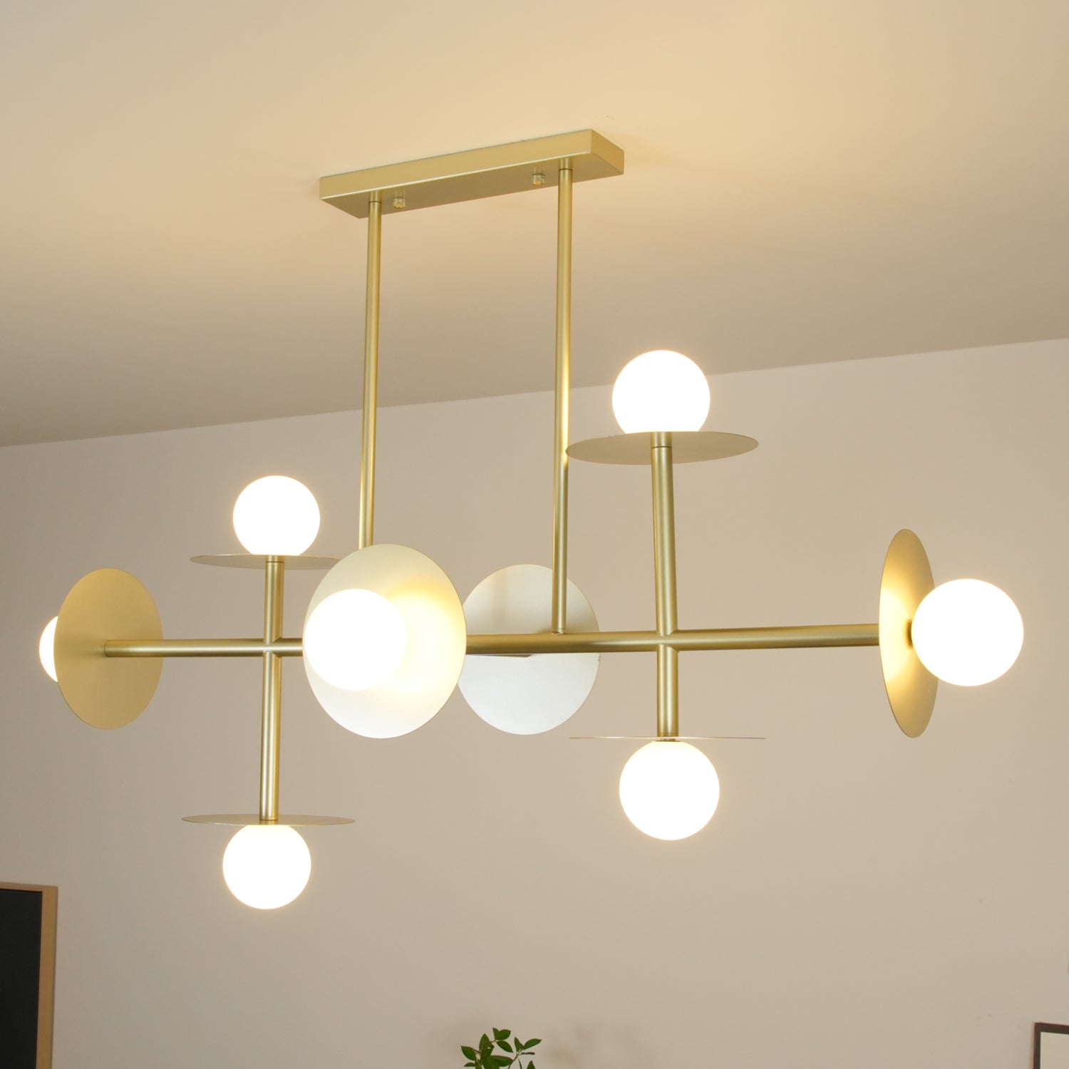 Lustra Strada Kronleuchter Messing Glas Geometrisch-Letslighting