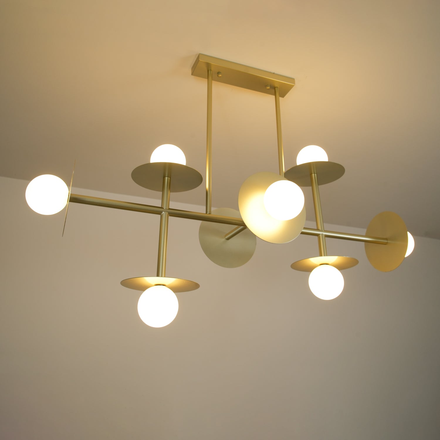 Lustra Strada Kronleuchter Messing Glas Geometrisch-Letslighting