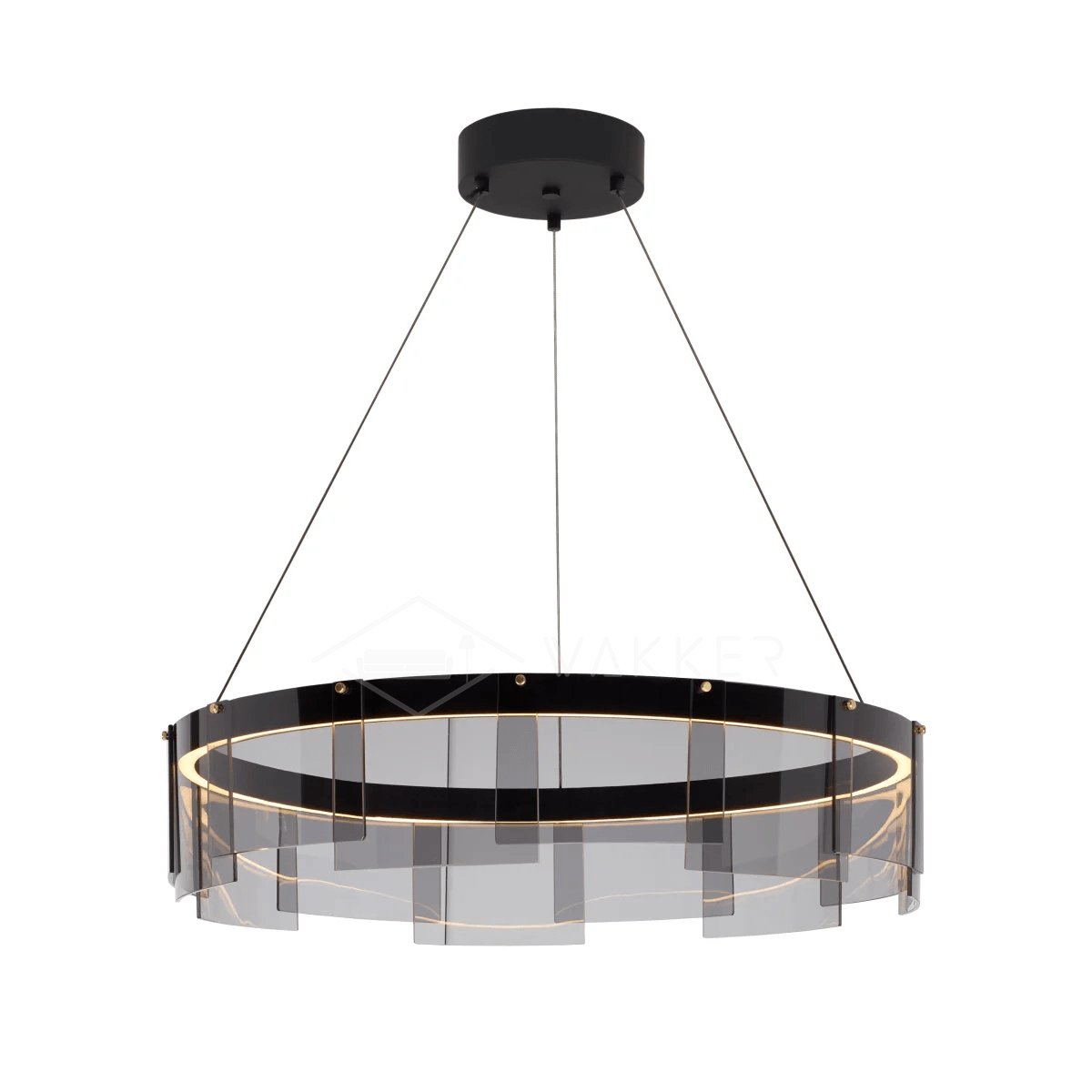 Lustra Kronleuchter LED Ring Schwarz Glas Modern-Letslighting