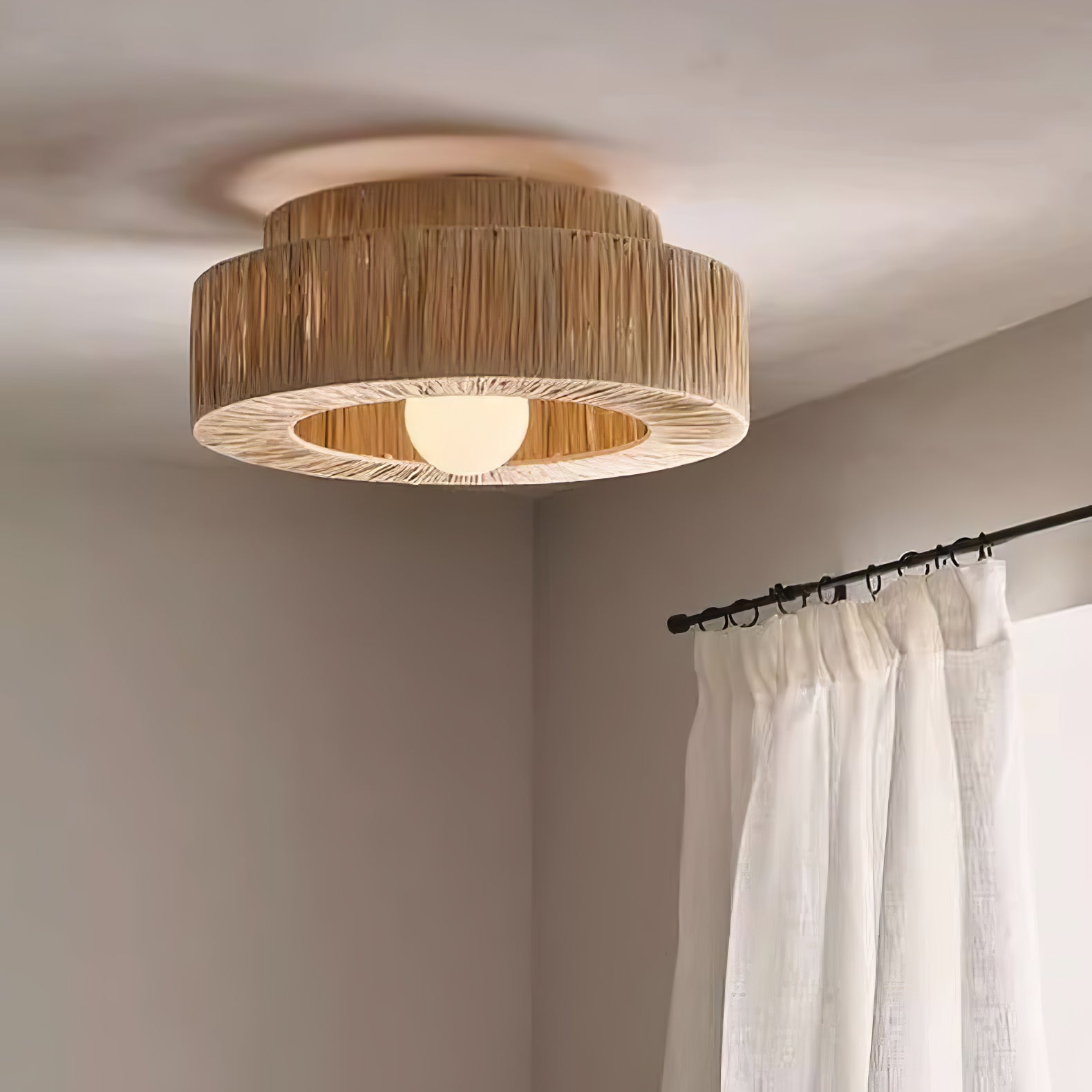 Ilthean Deckenleuchte aus natürlichem Stroh-Letslighting