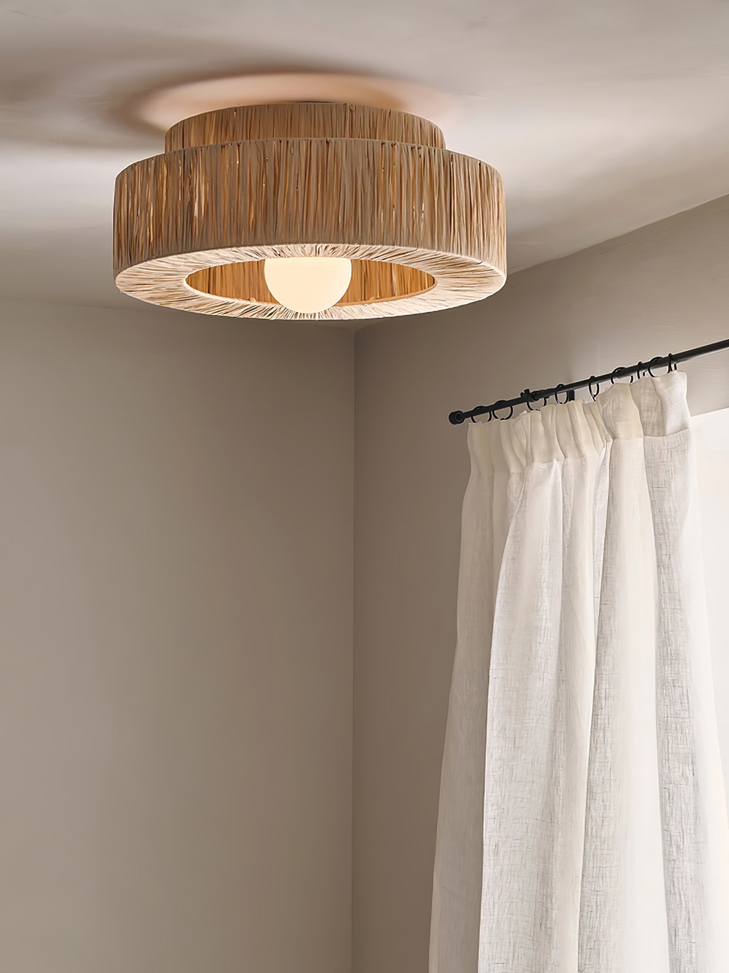 Ilthean Deckenleuchte aus natürlichem Stroh-Letslighting